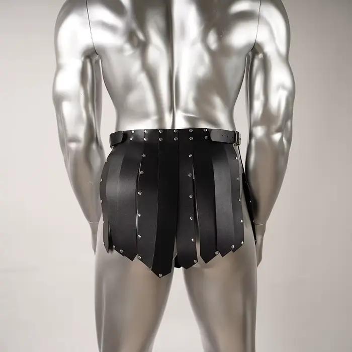 Harnais de lingerie en cuir PU pour hommes, jupe de gladiateur et harnais de poitrine pour hommes, sangles en cuir PU, harnais kilt en cuir PU pour hommes
