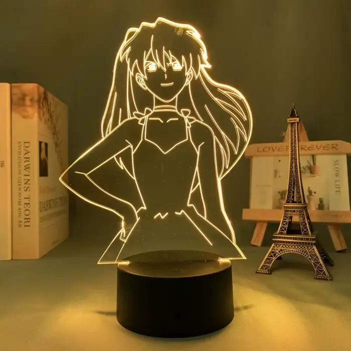 Veilleuse néon cancers japonaise, Genesis, Evangelion Rei Ayanami Asuka, dessin animé mignon, chambre à coucher, lumière ambiante, ornement de bureau
