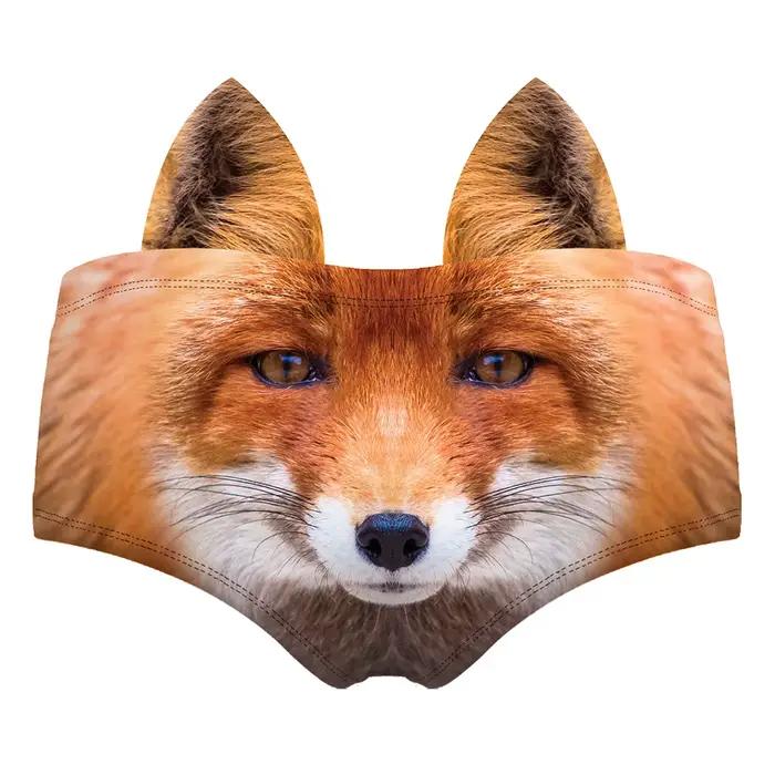 Culotte à motif d'animaux mignons pour femmes, impression 3D, over, chat, culotte mignonne, taureau, chien, guépard avec oreilles, taille relevée et hanche, culotte sexy