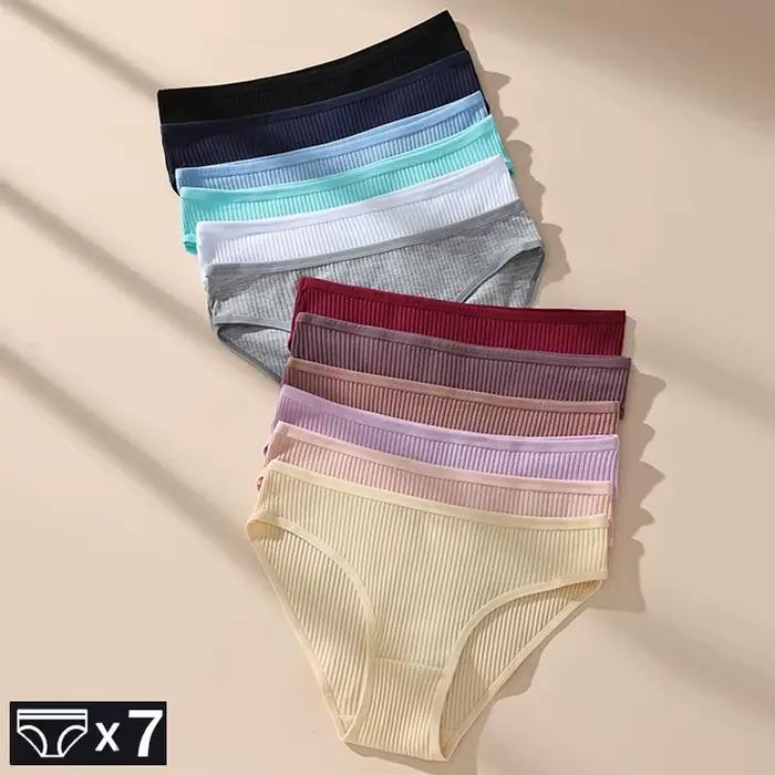 7 pièces culottes pour femmes slips rayés