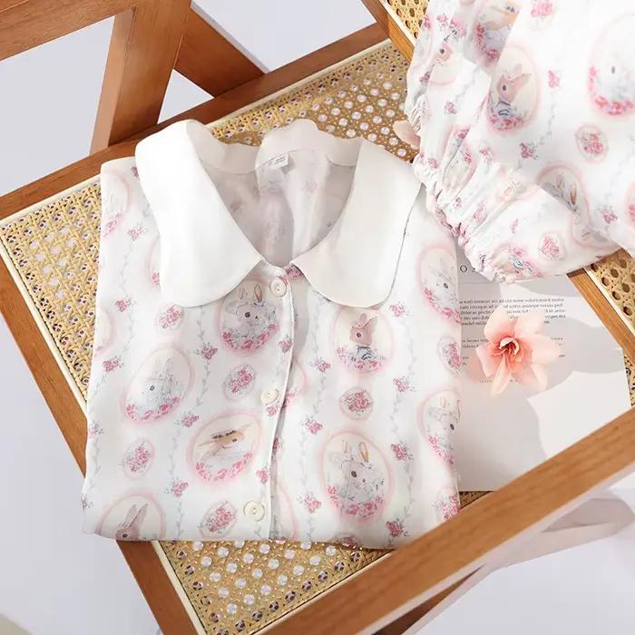 Pyjama Double gaze en coton 2025 pour femmes