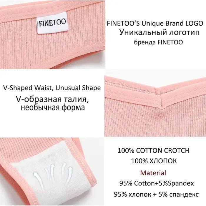 FINETOO 3/5 pièces coton culotte brésilienne