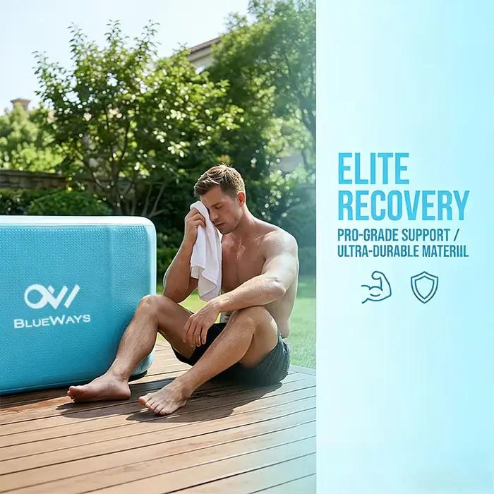 Bain de glace gonflable, baignoire de cryothérapie en PVC 132x70x75cm, baignoire de récupération pour athlètes, piscine à glace portable, baril de cryothérapie extérieur