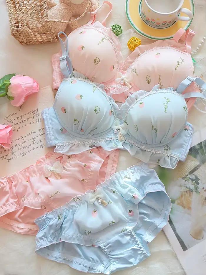 Ensemble de lingerie fraise douce pour femmes