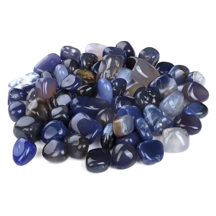 Grand gravier Agates bleues fines, pierres irrégulières, minéraux bruts pour Aquarium, ornement de décoration de la maison