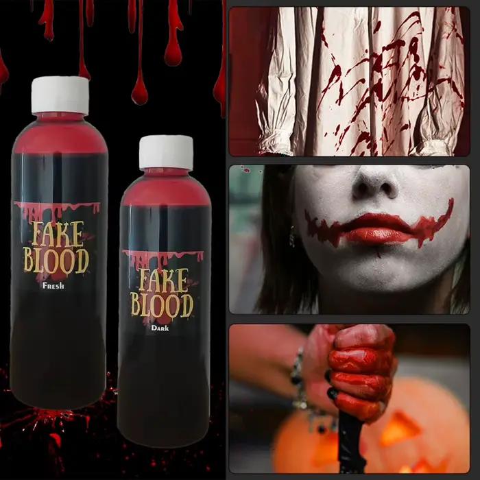 Accessoire de faux sang d'horreur d'halloween 30/60/100/20ml, cosmétiques de Cosplay, fournitures de fête Plasma artificiel, farces, fournitures d'halloween à faire soi-même
