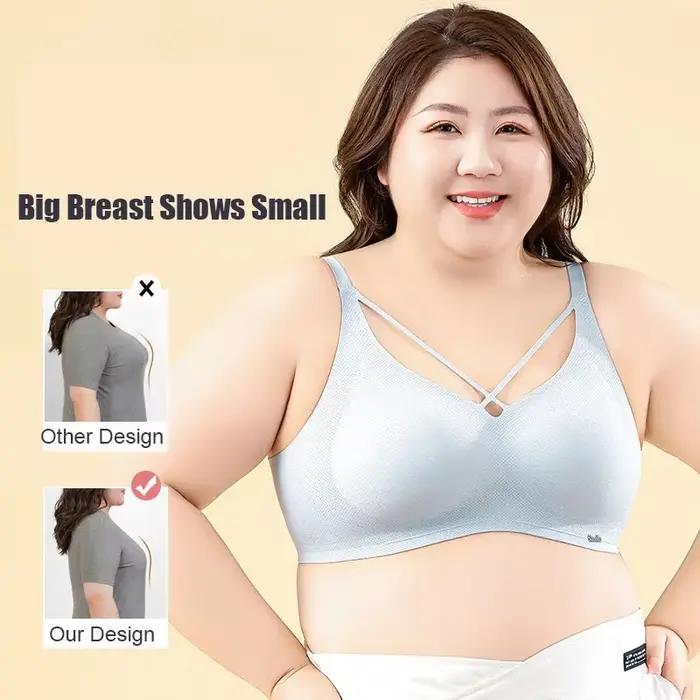 Soutien-gorge sans fil respirant à bonnets fixes pour femmes grandes tailles (M-6XL) – Idéal pour poitrines généreuses (40-120 kg) – Effet minimisant