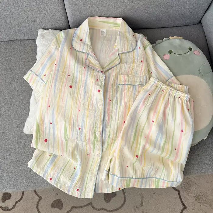 Nouvel ensemble pyjama d'été 2026 pour femme : short à manches courtes