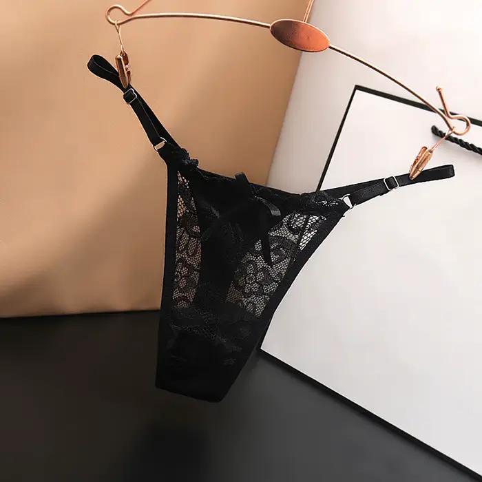 Culotte G-String ZOMAXIUJEE en Polyester avec Appliques Taille Unique Pour Femme Occasions Spéciales Transparence Élégante Séduction