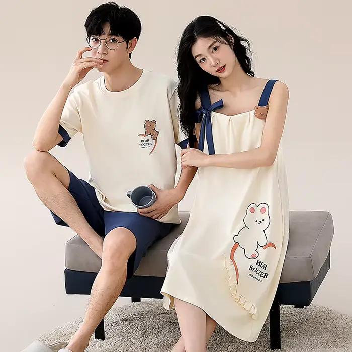 Ensemble de pyjama de dessin animé mignon pour couple