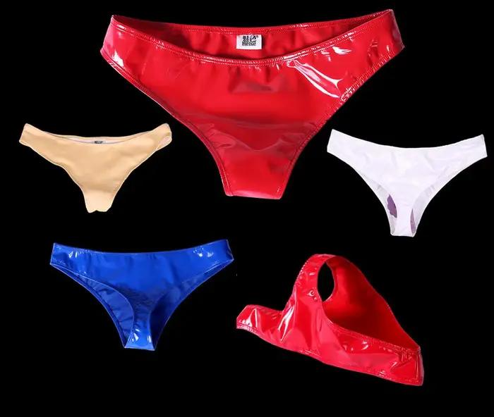 Culotte en cuir à entrejambe en T pour femme