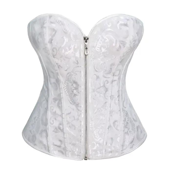 Corset victorien Jacquard avec fermeture éclair
