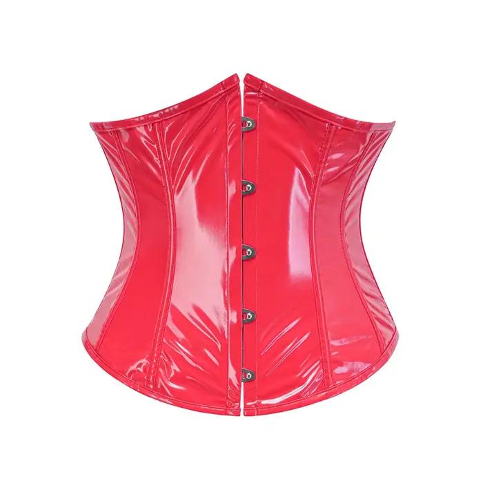 Corset noir en vinyle PVC