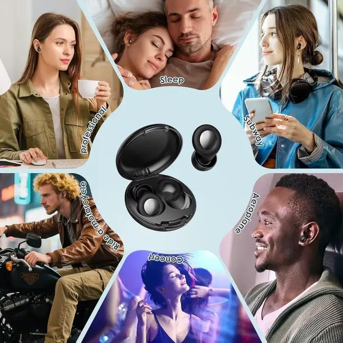 Eayburst Bouchons d'oreille en silicone pour dormir Cancelage du bruit Protection auditive Bouchon d'oreille réutilisable pour le sommeil Focus Concerts WorkStudy
