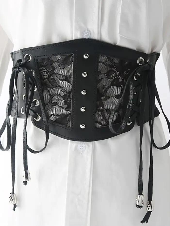 Corset noir sexy en dentelle pour femmes