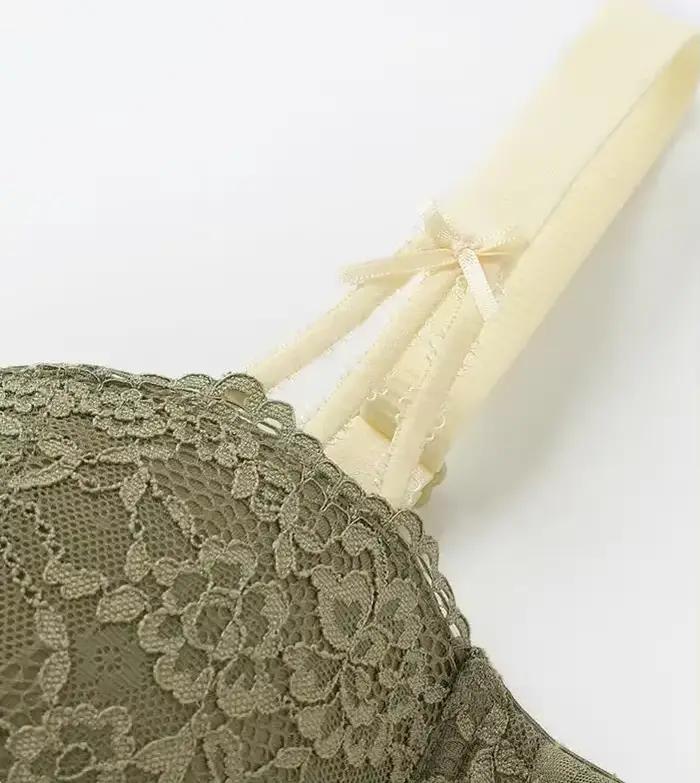 Soutien-gorge push-up en dentelle brodée pour femmes