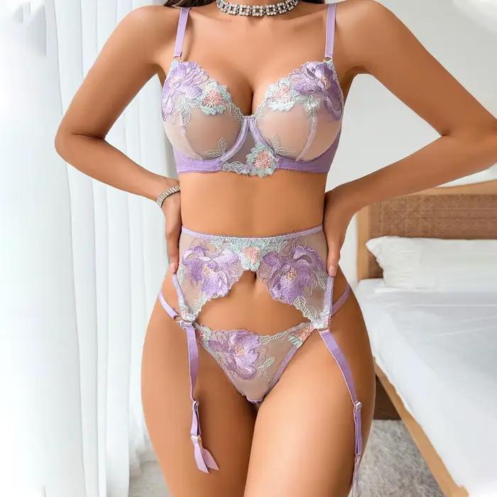 Ensemble de lingerie 3 pièces pour femme