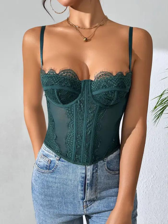 Haut corset sexy en dentelle pour femme