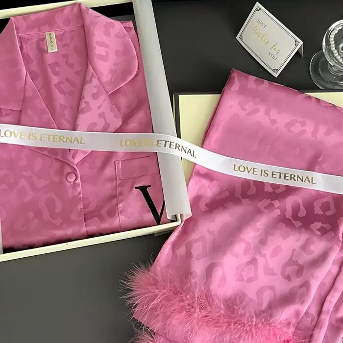 Pyjama imprimé léopard imbibé pour femme