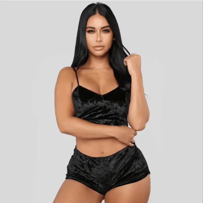 Ensemble de pyjama à bretelles sexy pour femmes