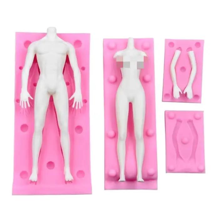 Moule de corps de poupée en argile ultraléger pour hommes/femmes, moule complet en Silicone, bricolage, figurine en argile douce, outil de forme complète du corps
