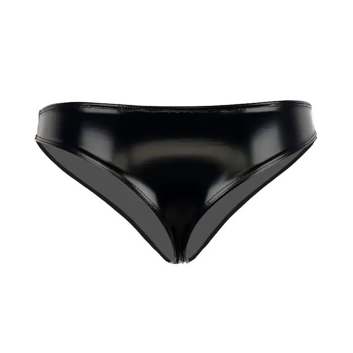 Culotte taille basse en cuir verni rouge rose pour femme – Sexy