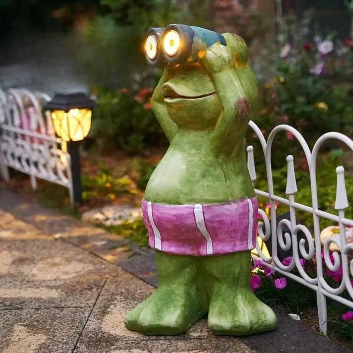 Veilleuse de défense de grenouille, extérieur, détection intelligente, lumières solaires, jardin intensifié, artisanat pratique exquis, ornements
