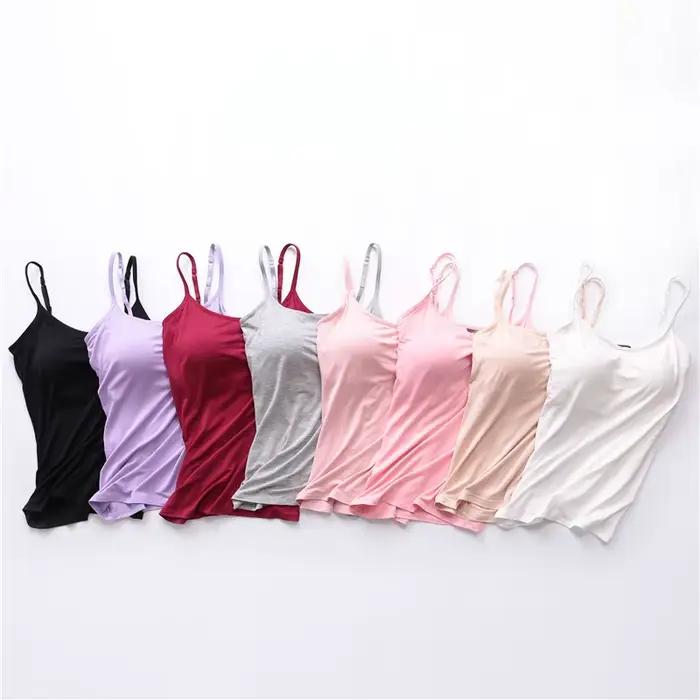 Sexy haut pour femme solide rembourré soutien-gorge Spaghetti Camisole