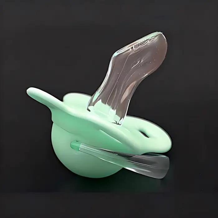 Lot de 2 sucettes pour bébé en forme de papillon avec couvercle pour usage quotidien (tétine ronde cerise) et usage nocturne (tétine pouce)