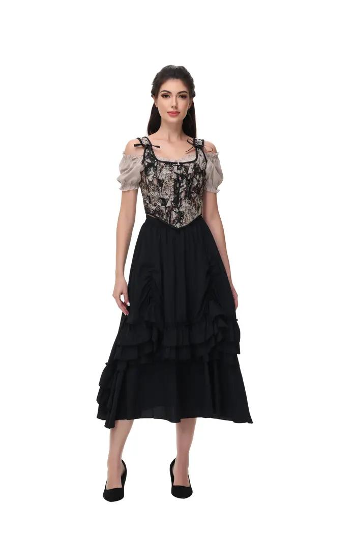 Bustier vintage à lacets sur le devant pour femmes, corset, haut court avec sangle, surbuste désossé, spoage du corps, glaçure, mode