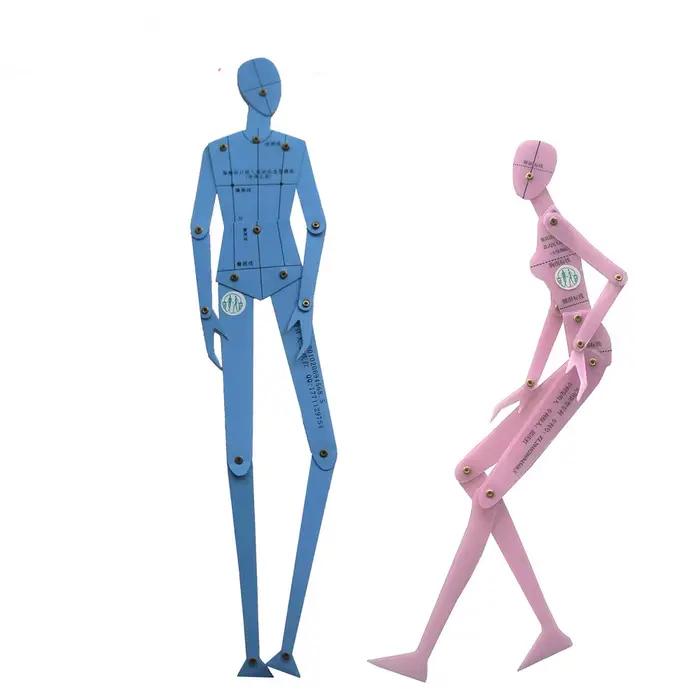 Ensemble de règles patchwork à la mode, conception de vêtements, modèle de dessin du corps humain, modèle de figurine pour hommes et femmes, planche combinée