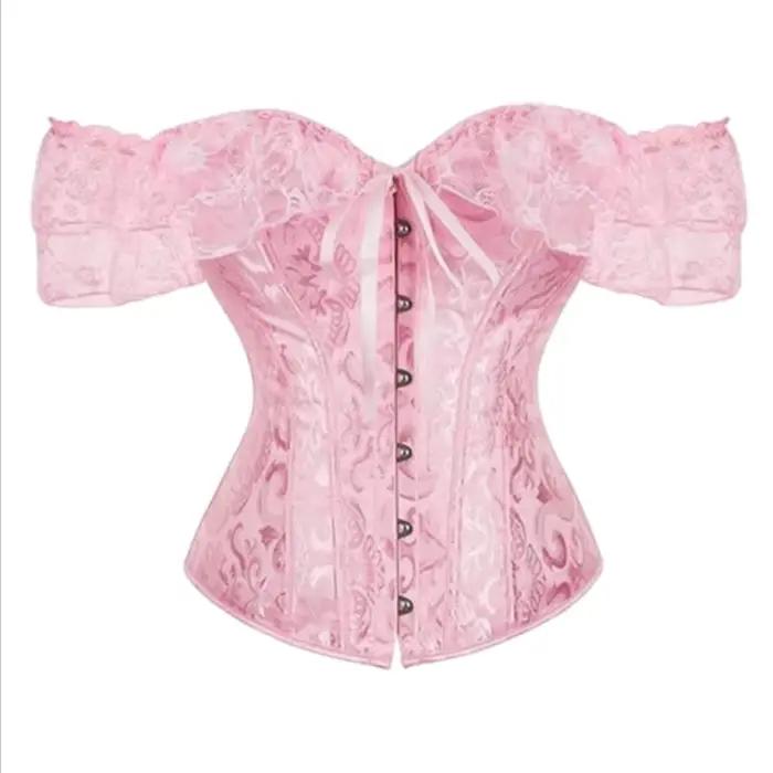 Haut corset en dentelle à épaules dénudées pour femme