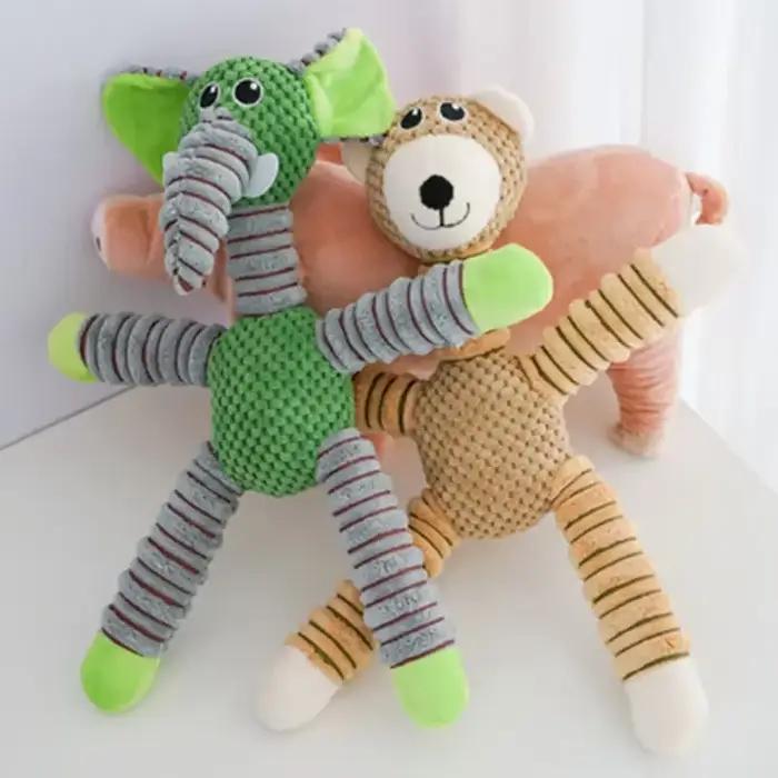 Grand chien indestructible son grinçant jouets animaux forme animal de compagnie doux en peluche à mâcher molaire jouet d'entraînement chiot morsure dents jouets dentaires