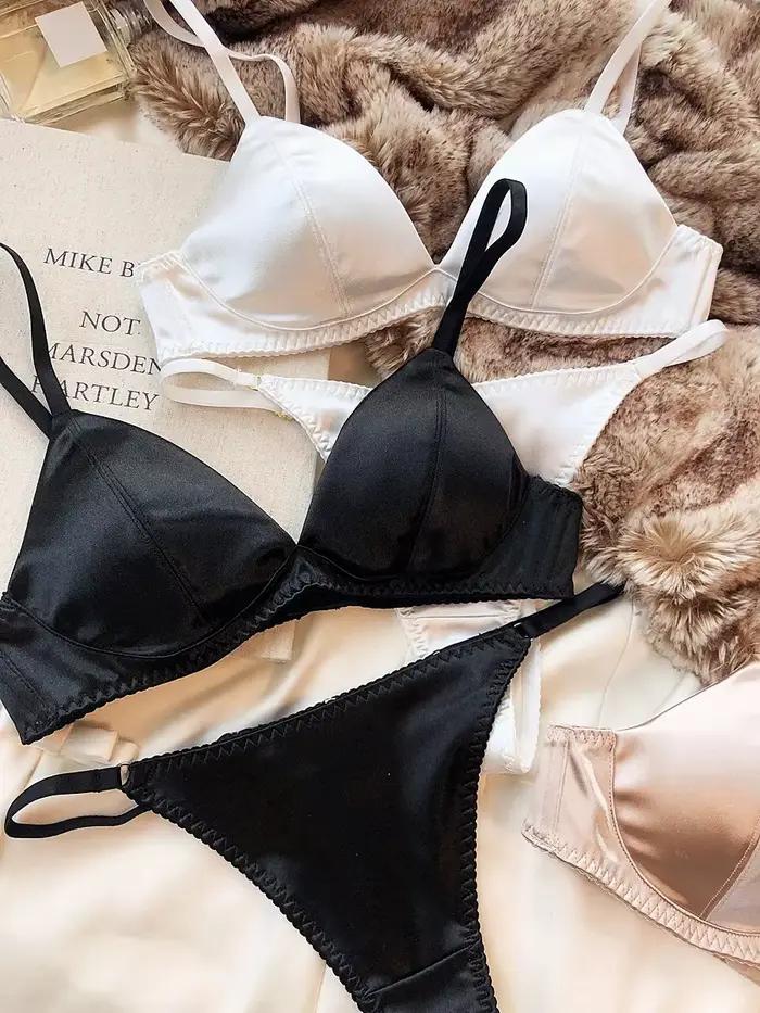 Ensemble de sous-vêtements sexy en soie pour femmes