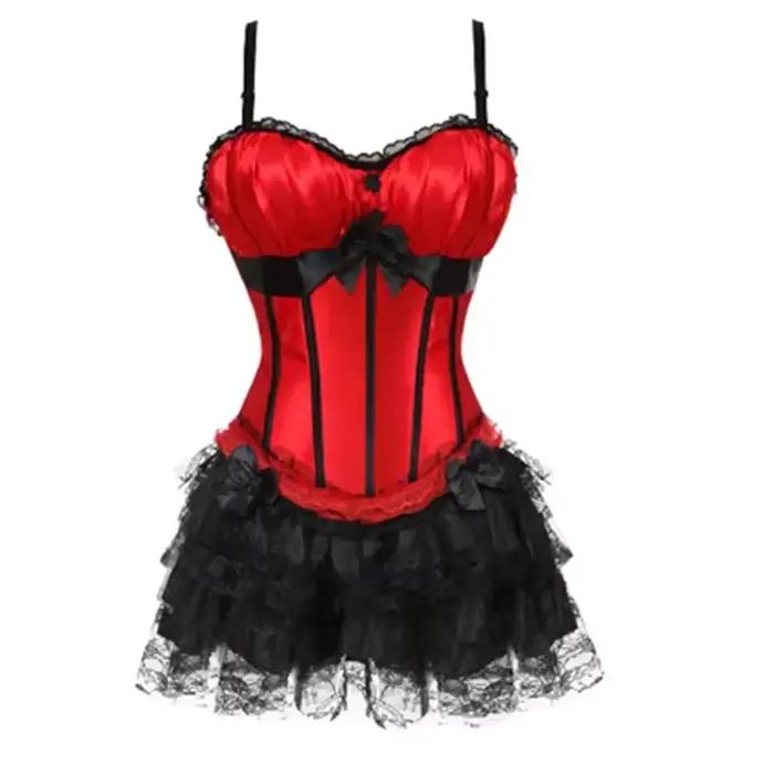 Robe Corset rouge gothique à lacets