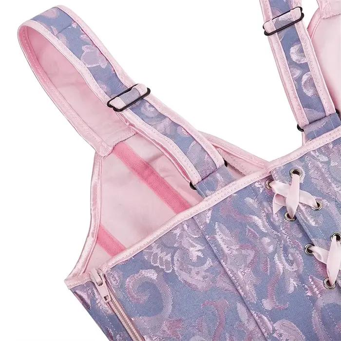 Corset Jacquard pour femmes, Bustier avec bretelles, Corsets Renaissance, fermeture éclair, surbuste, débardeur Push Up, Costumes de fête de danse de vacances