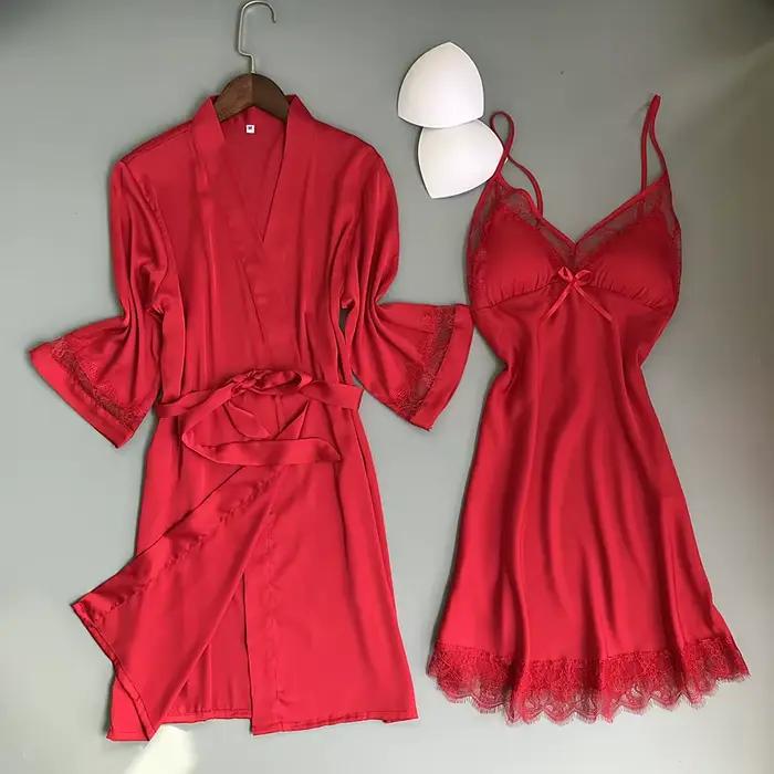 Sexy femmes rayonne Kimono peignoir blanc mariée demoiselle d'honneur Robe