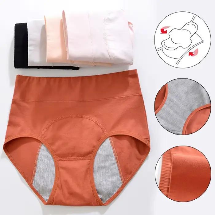 Culotte Menstruelle en Coton Anti-Adorable pour Femme, Taille Haute, Étanche, Allongé, Entrejambe, Doux, Respirant, Caleçon Menstruel