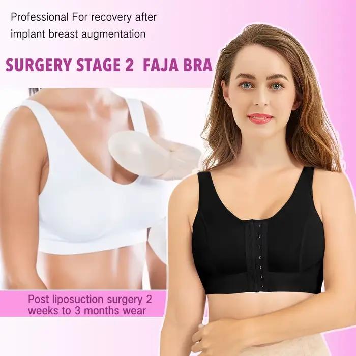 Soutien-gorge en nylon et élasthanne pour récupération post-opératoire vêtement en Y avec crochets réglables hauts sans fil pour femmes occasions de convalescence