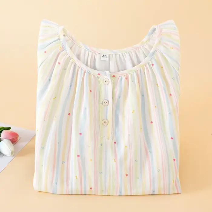 Chemise de nuit en coton fin pour femmes