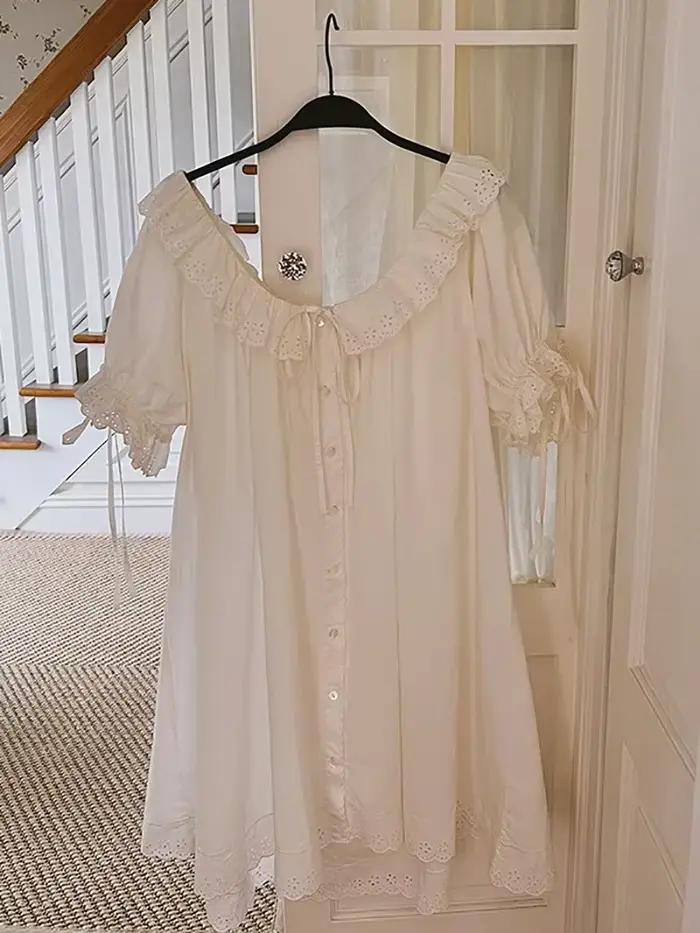 Chemise de nuit à manches courtes pour femmes
