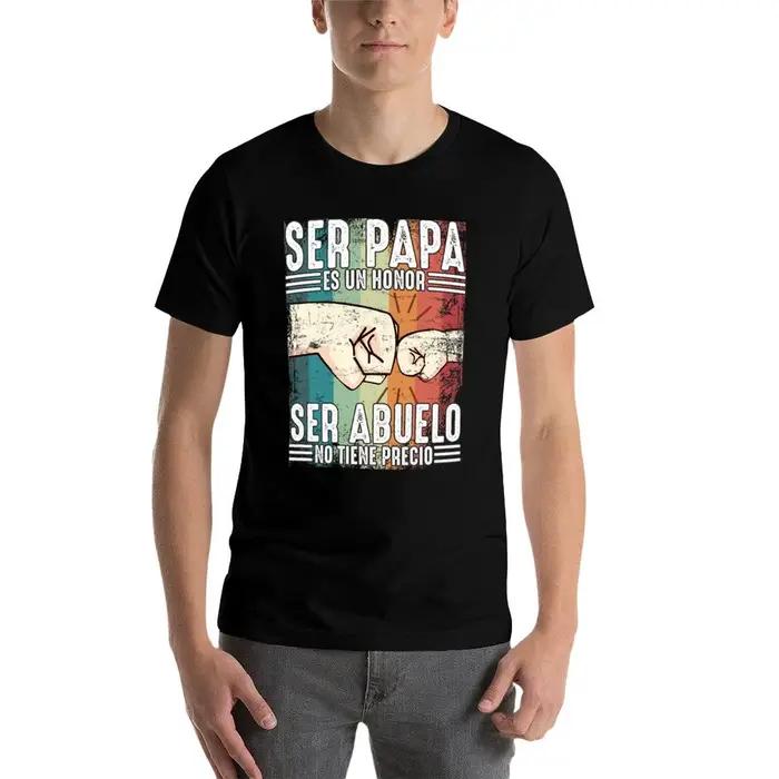 T-shirt vintage pour la fête des pères, cadeau pour papa hispanophone : « Être papa, c'est un honneur, être grand-père, c'est inestimable »