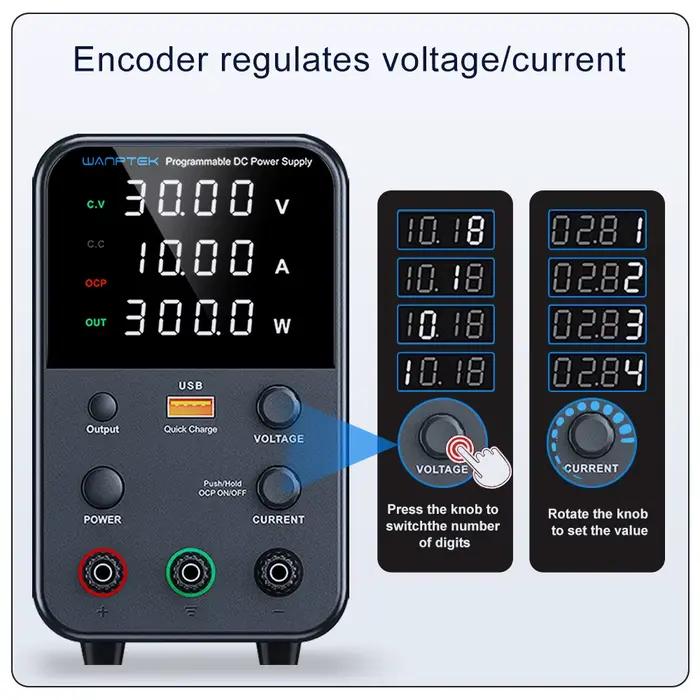Wanptek DC alimentation de laboratoire 30V 60V 120V régulateur de tension réglable tension préréglée courant double tension d'entrée 220V/110V