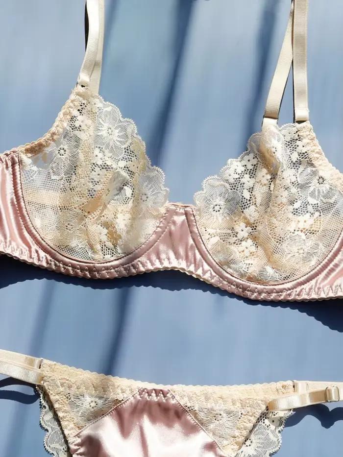 Femmes mode dentelle Patchwork Lingerie grand sein soutien-gorge taille basse string ensemble de sous-vêtements Sexy