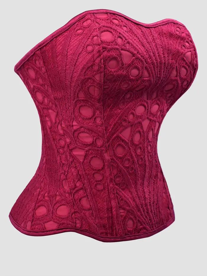 Corset rouge bordeaux pour femme