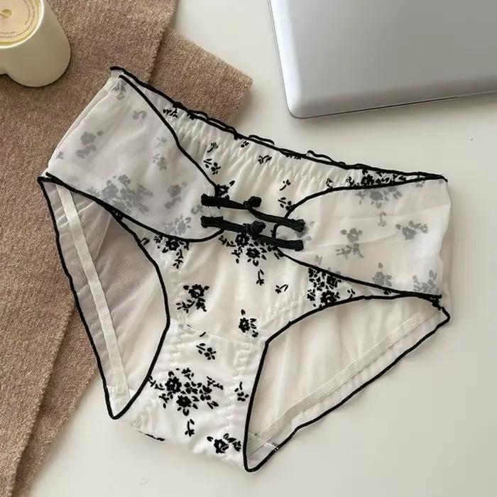 Culotte Femme Taille Basse Style Chinois avec Volants et Boucles
