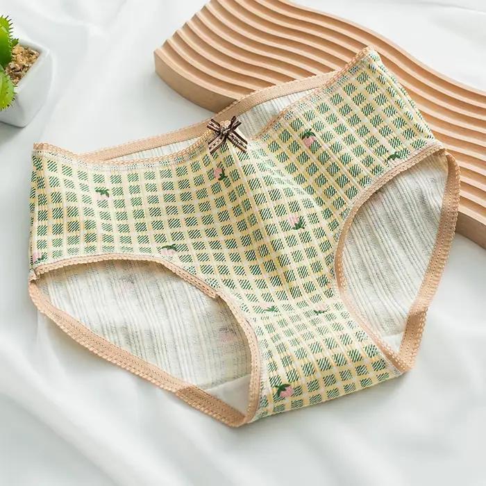 Culotte verte sous-vêtements en coton pour femmes