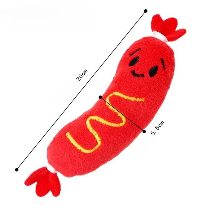 Jouet en peluche sonore pour chien, jouet à mâcher pour chien chaud, meulage des dents, jouet en peluche grinçant pour chiot, jouet à mâcher interactif résistant aux morsures ﻿
