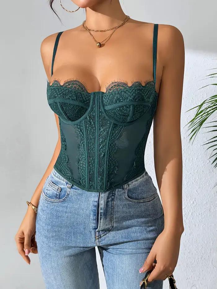 Haut corset sexy en dentelle pour femme