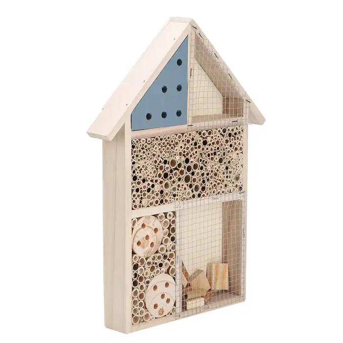 Maison d'insectes en bois, Installation facile, salle d'insectes d'abeilles en bois, abri d'hôtel, décoration de jardin, boîte de nids pour arbre à gazon